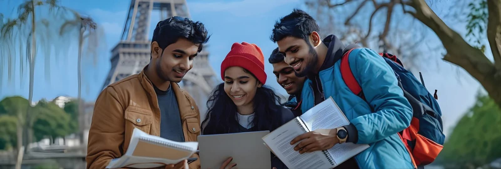 Students preparing for international study exams